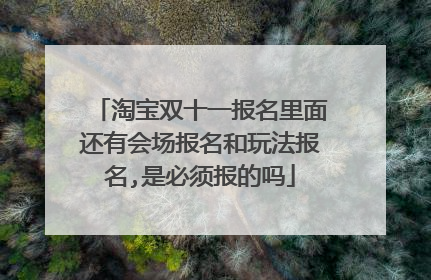 淘宝双十一报名里面还有会场报名和玩法报名,是必须报的吗