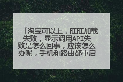 淘宝可以上,旺旺加载失败,显示调用API失败是怎么回事,应该怎么办呢,手机和路由都重启了,没用,网速
