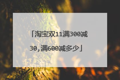 淘宝双11满300减30,满600减多少
