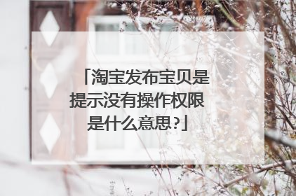 淘宝发布宝贝是提示没有操作权限是什么意思?