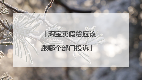 淘宝卖假货应该跟哪个部门投诉