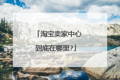 淘宝卖家中心到底在哪里?