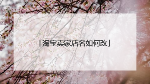 淘宝卖家店名如何改