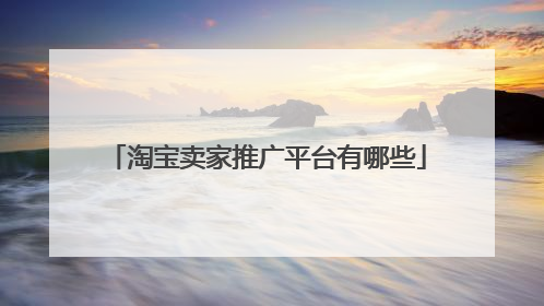 淘宝卖家推广平台有哪些