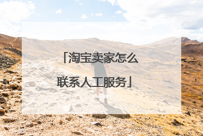 淘宝卖家怎么联系人工服务