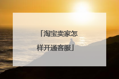 淘宝卖家怎样开通客服