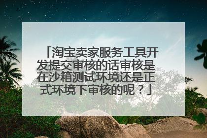 淘宝卖家服务工具开发提交审核的话审核是在沙箱测试环境还是正式环境下审核的呢？