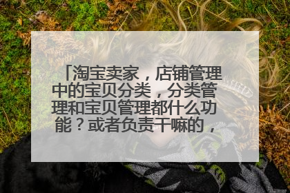 淘宝卖家,店铺管理中的宝贝分类,分类管理和宝贝管理都什么功能?或者负责干嘛的,求介绍一下。