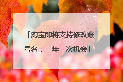 淘宝即将支持修改账号名,一年一次机会
