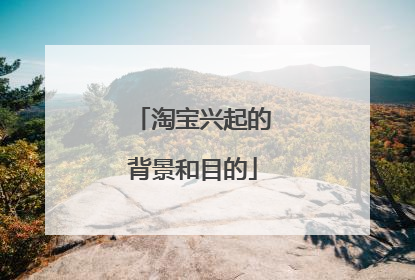 淘宝兴起的背景和目的