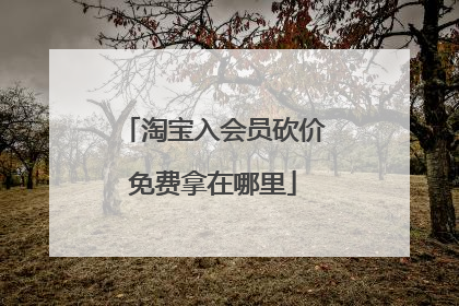 淘宝入会员砍价免费拿在哪里