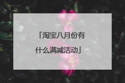 淘宝八月份有什么满减活动