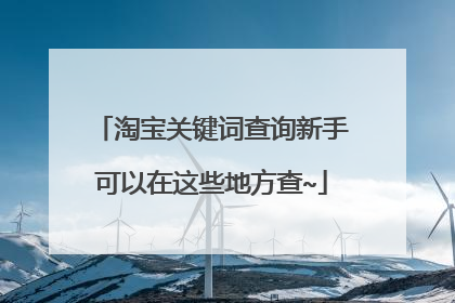 淘宝关键词查询新手可以在这些地方查~