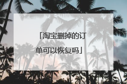 淘宝删掉的订单可以恢复吗