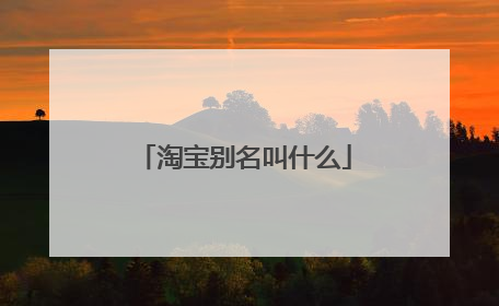 淘宝别名叫什么