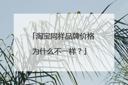 淘宝同样品牌价格为什么不一样?