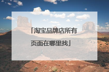 淘宝品牌店所有页面在哪里找