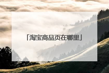 淘宝商品页在哪里