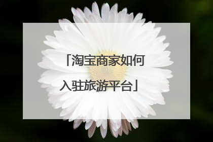 淘宝商家如何入驻旅游平台