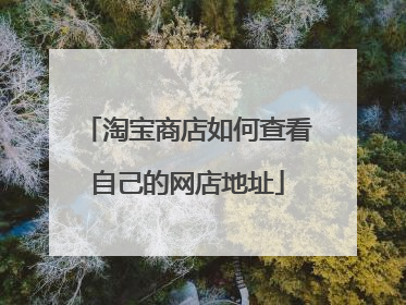 淘宝商店如何查看自己的网店地址