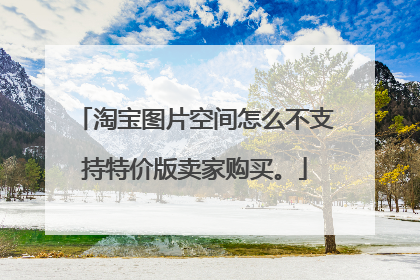 淘宝图片空间怎么不支持特价版卖家购买。