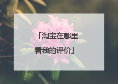 淘宝在哪里看我的评价
