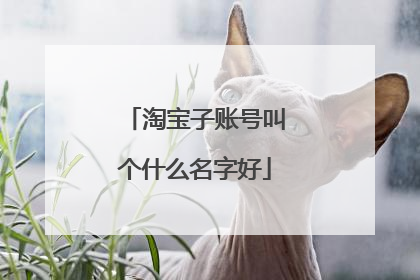 淘宝子账号叫个什么名字好