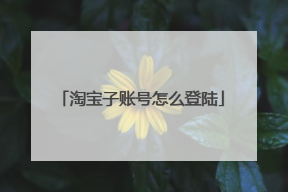 淘宝子账号怎么登陆