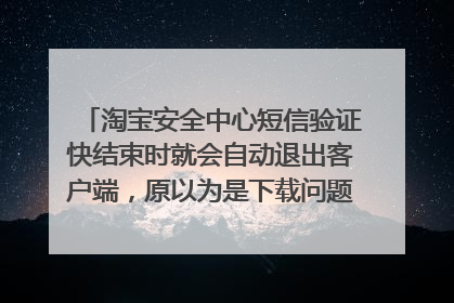 淘宝安全中心短信验证快结束时就会自动退出客户端,原以为是下载问题,我卸载再装甚至换了pp助手下载这