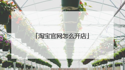 淘宝官网怎么开店