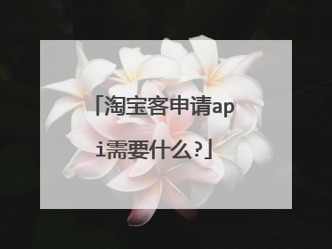 淘宝客申请api需要什么?