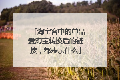 淘宝客中的单品爱淘宝转换后的链接,都表示什么