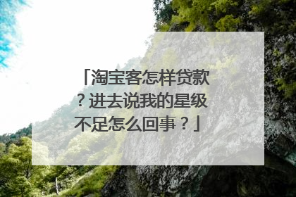 淘宝客怎样贷款？进去说我的星级不足怎么回事？