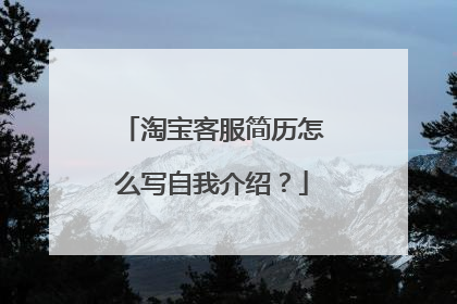 淘宝客服简历怎么写自我介绍?