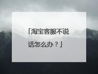 淘宝客服不说话怎么办?