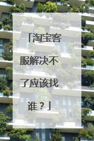 淘宝客服解决不了应该找谁?