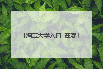 淘宝大学入口 在哪