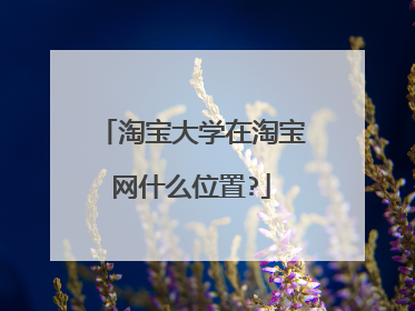 淘宝大学在淘宝网什么位置?