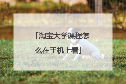 淘宝大学课程怎么在手机上看