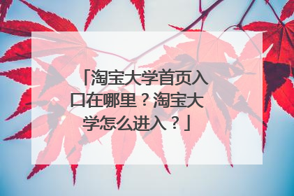 淘宝大学首页入口在哪里？淘宝大学怎么进入？
