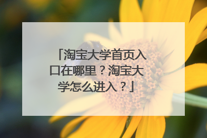 淘宝大学首页入口在哪里？淘宝大学怎么进入？