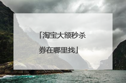 淘宝大额秒杀券在哪里找