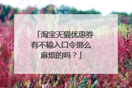 淘宝天猫优惠券有不输入口令那么麻烦的吗?