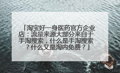 淘宝好一身医药官方企业店:流量来源大部分来自于手淘搜索,什么是手淘搜索?什么又是淘内免费?