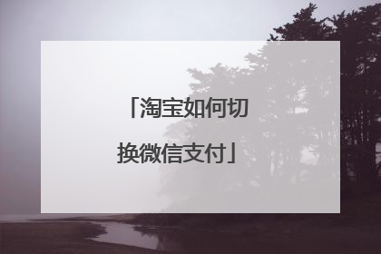 淘宝如何切换微信支付
