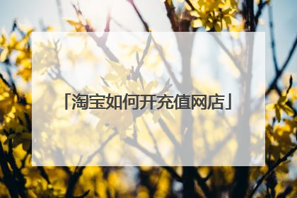 淘宝如何开充值网店