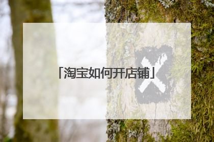 淘宝如何开店铺