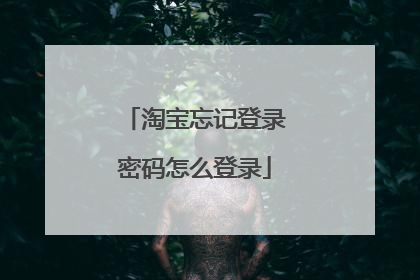 淘宝忘记登录密码怎么登录