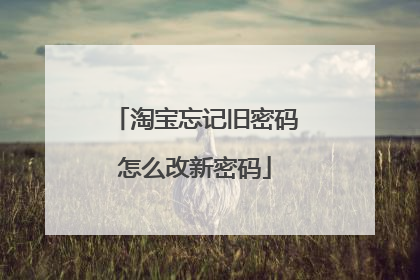 淘宝忘记旧密码怎么改新密码