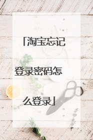 淘宝忘记登录密码怎么登录